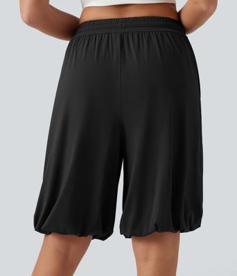 SoftlyZero™Low Rise Drawstring Dance Balloon Shorts with Pockets-UPF50+ SoftlyZero™Low Rise Drawstring Dance Balloon Shorts with Pockets-UPF50+