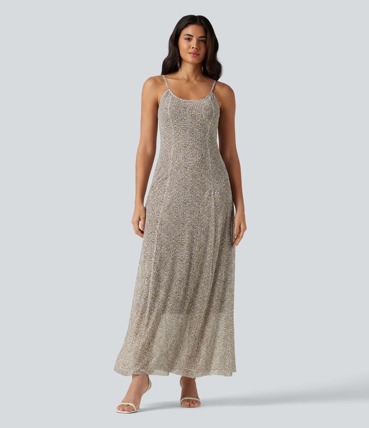 Polka Dot Mesh Maxi Flowy Bridesmaid and Wedding Guest Slip Dress Polka Dot Mesh Maxi Flowy Bridesmaid and Wedding Guest Slip Dress