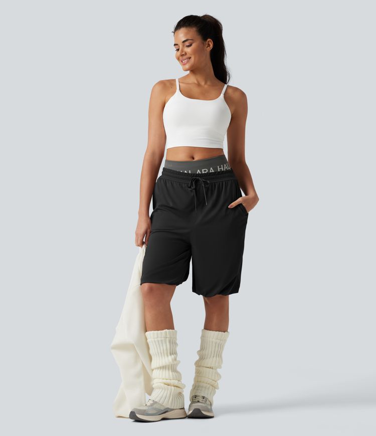 SoftlyZero™Low Rise Drawstring Dance Balloon Shorts with Pockets-UPF50+ SoftlyZero™Low Rise Drawstring Dance Balloon Shorts with Pockets-UPF50+