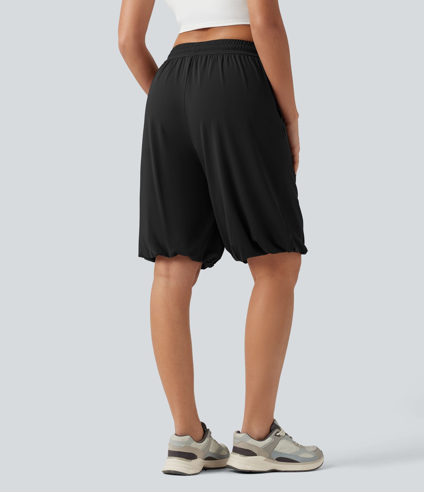 SoftlyZero™Low Rise Drawstring Dance Balloon Shorts with Pockets-UPF50+ SoftlyZero™Low Rise Drawstring Dance Balloon Shorts with Pockets-UPF50+