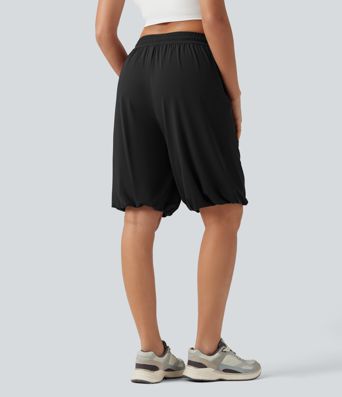 SoftlyZero™Low Rise Drawstring Dance Balloon Shorts with Pockets-UPF50+ SoftlyZero™Low Rise Drawstring Dance Balloon Shorts with Pockets-UPF50+