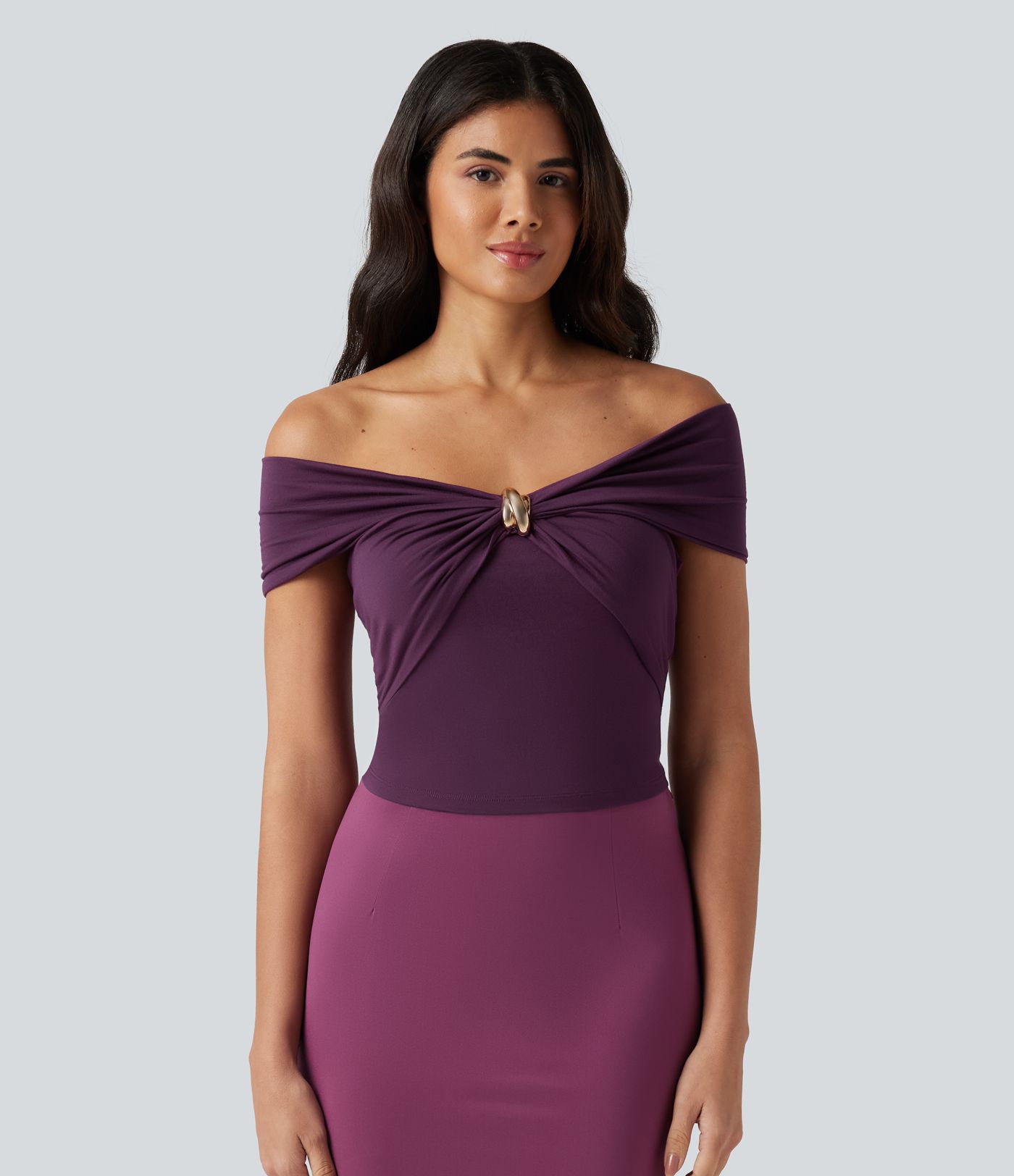 Top casual froncé torsadé sans manches à épaules dénudées Top casual froncé torsadé sans manches à épaules dénudées