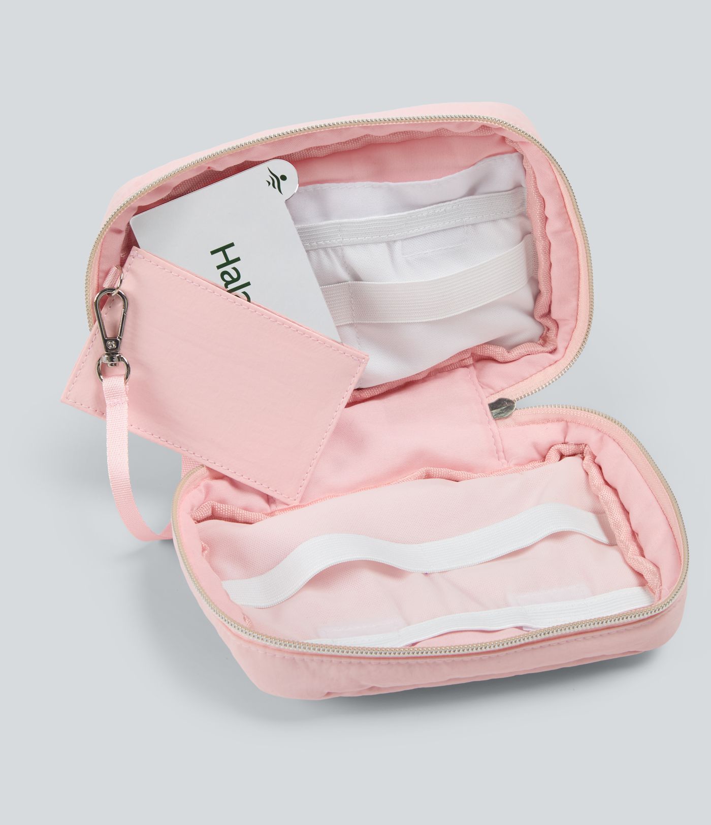 Trousse de maquillage métallique ultra légère avec logo et miroir