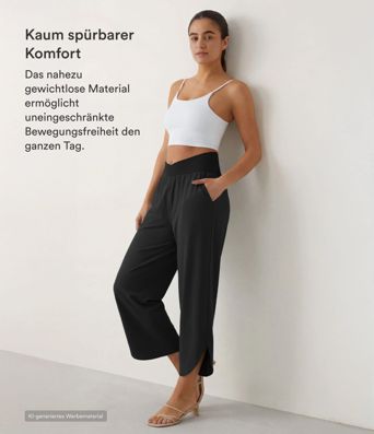 Breezeful™ Plissierte Crossover-Urlaubs-Hose mit hohem Bund und Seitentaschen - schnelltrocknend Breezeful™ Plissierte Crossover-Urlaubs-Hose mit hohem Bund und Seitentaschen - schnelltrocknend