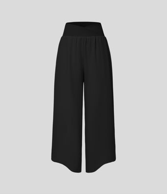 Breezeful™ Plissierte Crossover-Urlaubs-Hose mit hohem Bund und Seitentaschen - schnelltrocknend Breezeful™ Plissierte Crossover-Urlaubs-Hose mit hohem Bund und Seitentaschen - schnelltrocknend