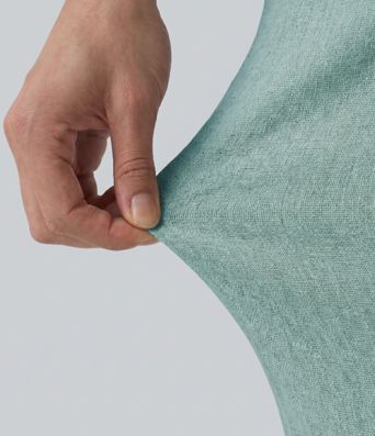 Crossover High-waisted Ruched Casual Linen-Feel Baggy Pants with Pockets Crossover High-waisted Ruched Casual Linen-Feel Baggy Pants with Pockets