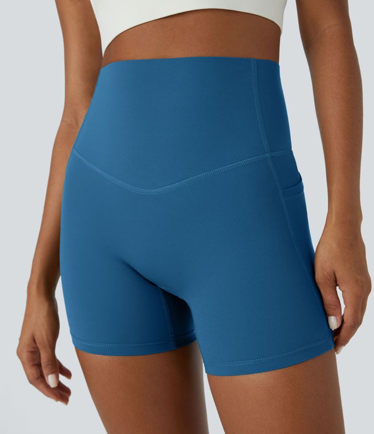 Halara UltraSculpt™ High Waisted Tummy Control Side Pocket Shaping Training Biker Shorts 5''