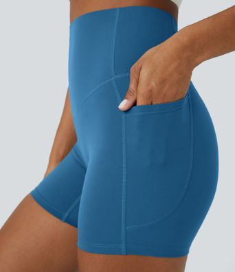 Halara UltraSculpt™ High Waisted Tummy Control Side Pocket Shaping Training Biker Shorts 5''