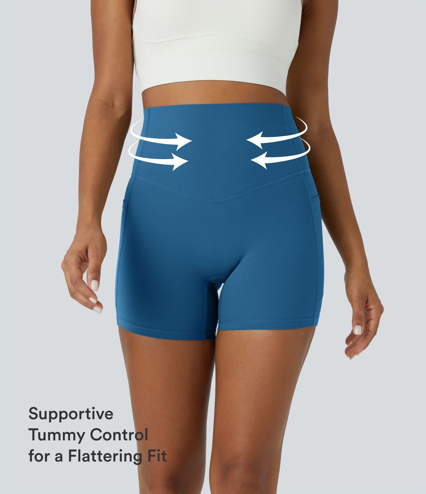 Halara UltraSculpt™ High Waisted Tummy Control Side Pocket Shaping Training Biker Shorts 5''