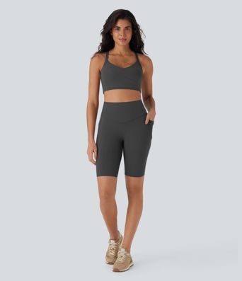 Halara UltraSculpt™ High Waisted Tummy Control Pocket Shaping Training Biker Shorts 9''
