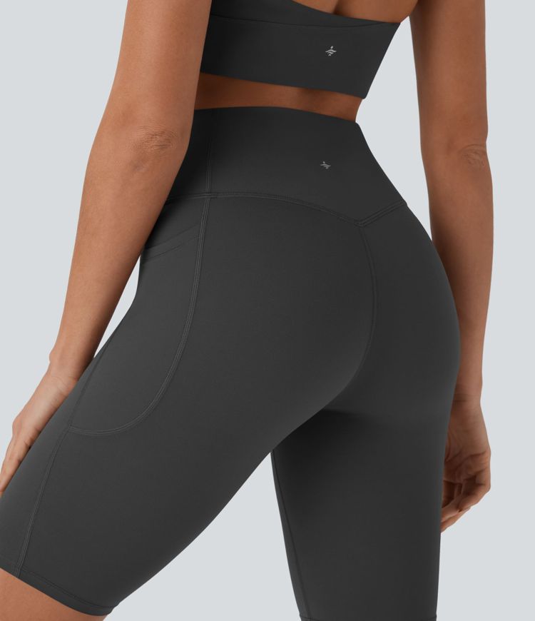 Halara UltraSculpt™ High Waisted Tummy Control Pocket Shaping Training Biker Shorts 9''
