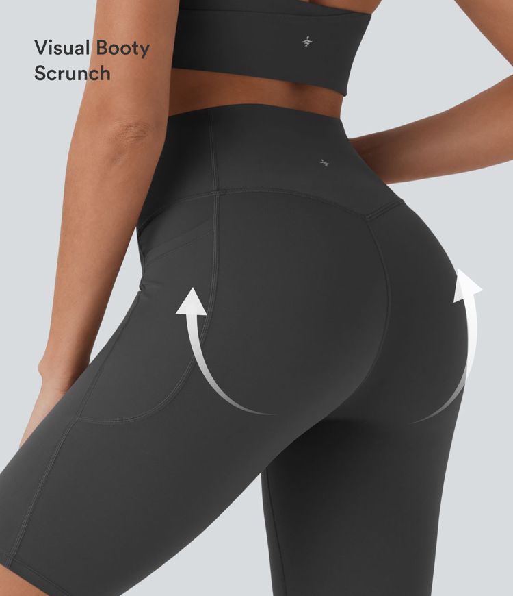 Halara UltraSculpt™ High Waisted Tummy Control Pocket Shaping Training Biker Shorts 9''