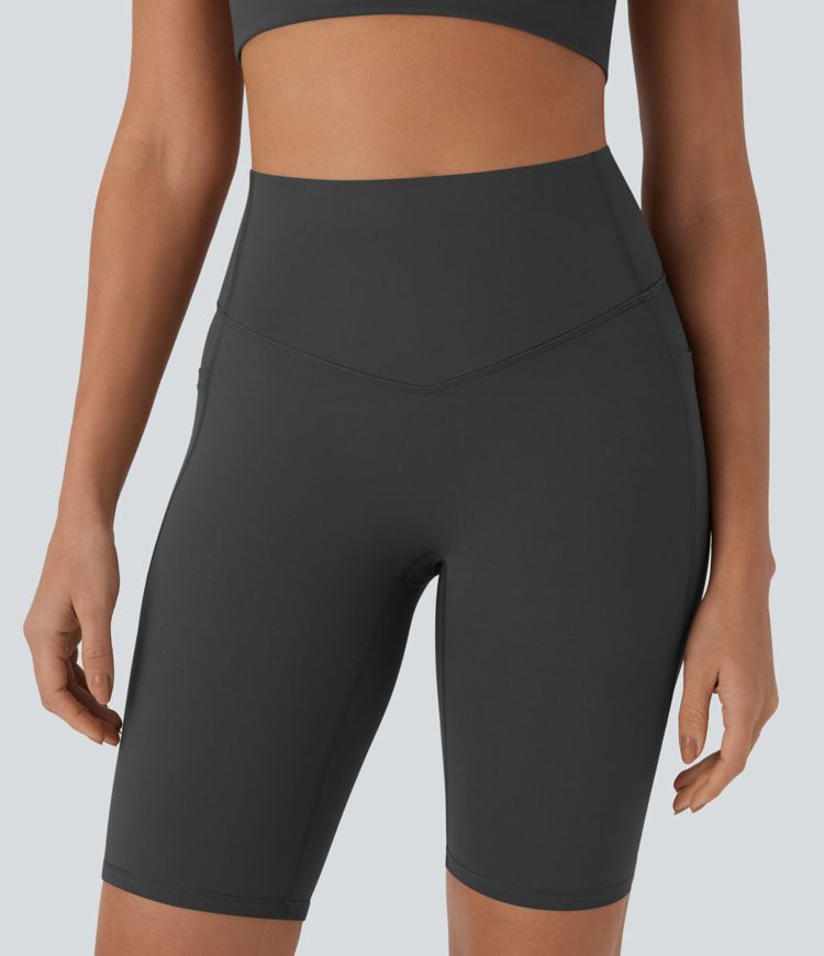 Halara UltraSculpt™ High Waisted Tummy Control Pocket Shaping Training Biker Shorts 9''