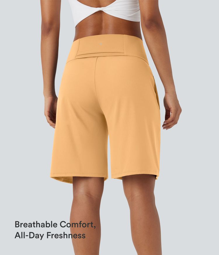 SoftlyZero™ Airy High Waisted Pockets Cool Touch Yoga Bermuda Shorts SoftlyZero™ Airy High Waisted Pockets Cool Touch Yoga Bermuda Shorts