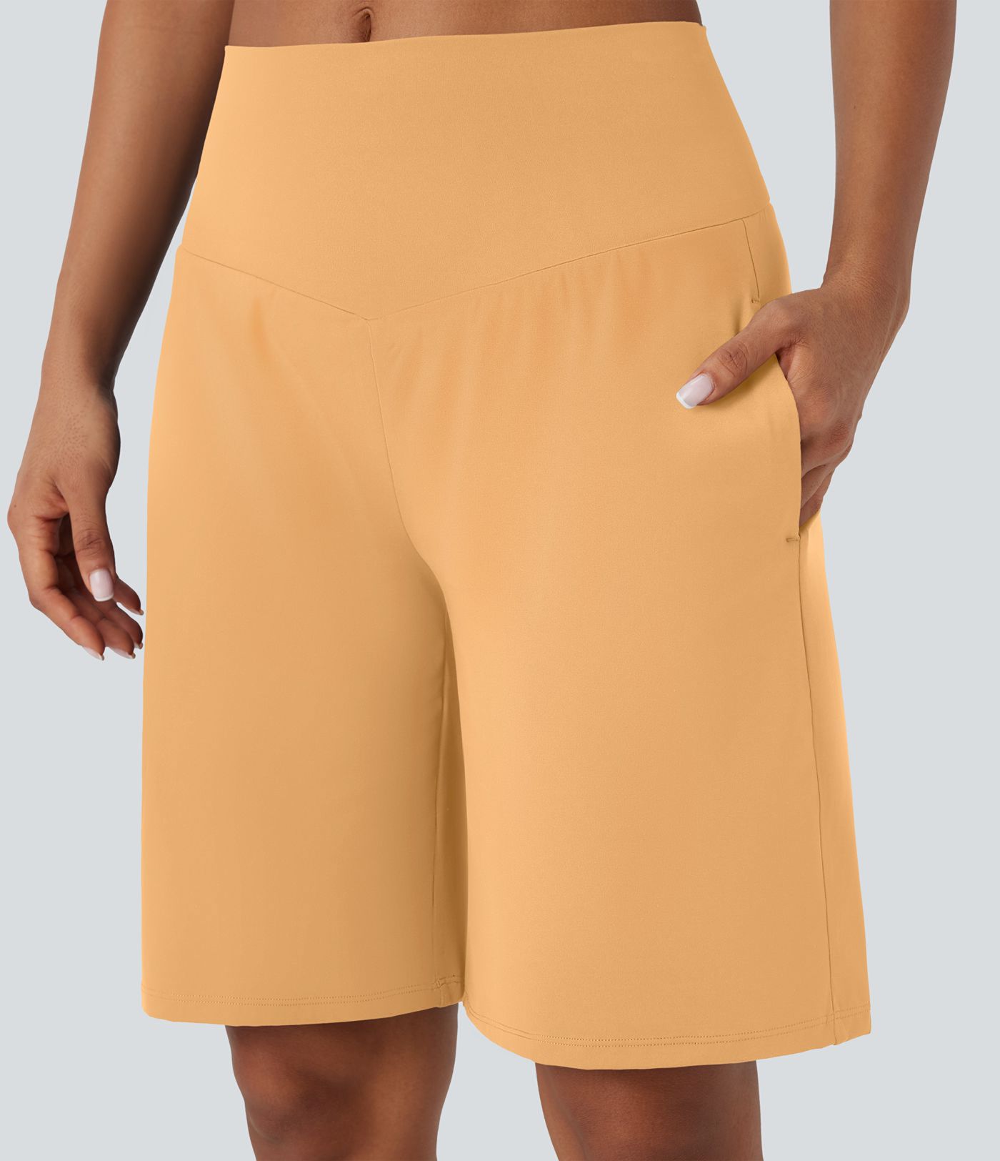 SoftlyZero™ Airy High Waisted Pockets Cool Touch Yoga Bermuda Shorts SoftlyZero™ Airy High Waisted Pockets Cool Touch Yoga Bermuda Shorts
