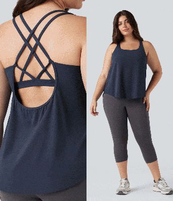 Plus Size Halara UltraSculpt™ Round Neck Curved Hem Running Tank Top Plus Size Halara UltraSculpt™ Round Neck Curved Hem Running Tank Top