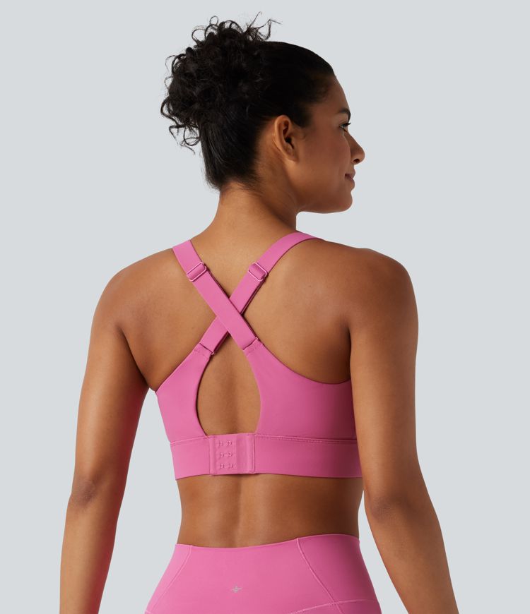 Halara UltraSculpt™ Medium Support V Neck Built-in Bra Training Sports Bra DD-F Cups
