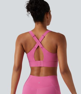 Halara UltraSculpt™ Trainings-Sport-BH mit integriertem BH, mittlerer Halt, V-Ausschnitt, Cup-Größen DD-F