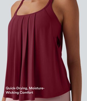 Double Straps Pleated Quick Dry Yoga Cami Top Double Straps Pleated Quick Dry Yoga Cami Top
