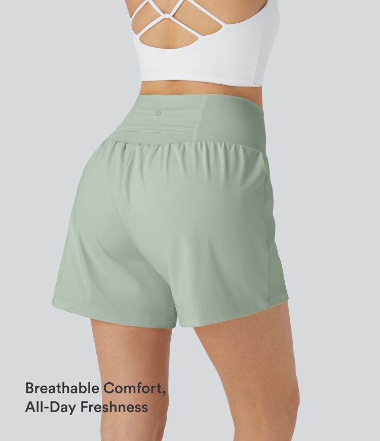 SoftlyZero™ Airy Super High Waisted 2-in-1 Cool Touch Yoga Shorts 5'' with Pockets-Longer Length SoftlyZero™ Airy Super High Waisted 2-in-1 Cool Touch Yoga Shorts 5'' with Pockets-Longer Length