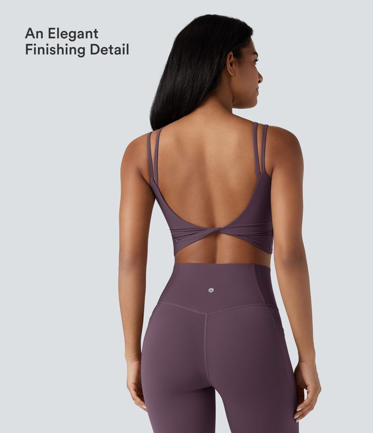 Halara UltraSculpt™ Double Straps Twisted Backless Cropped Yoga Tank Top Halara UltraSculpt™ Double Straps Twisted Backless Cropped Yoga Tank Top