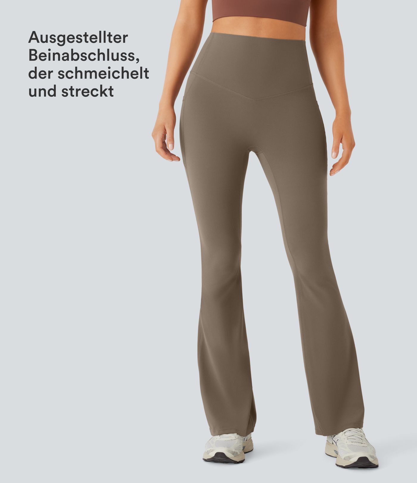 Halara UltraSculpt™ - Formende Bootcut-Yoga-Leggings mit hohem Bund, Seitentaschen und Bauchkontrolle