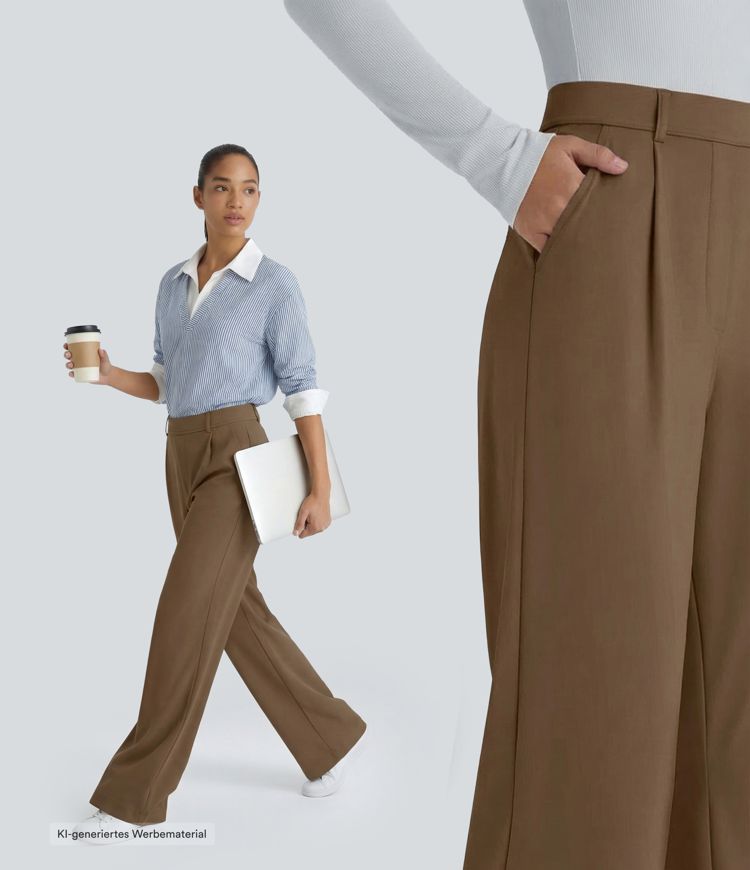 Halara Flex™ DayStretch - Ausgestellte Arbeits-Hose mit hohem Bund und Seitentaschen
