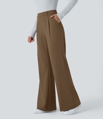 Halara Flex™ DayStretch - Ausgestellte Arbeits-Hose mit hohem Bund und Seitentaschen