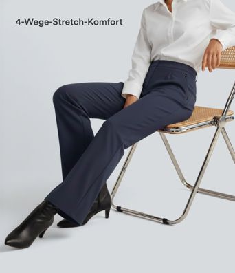 Schlaghose mit mittlerem Bund und seitlichen Reißverschlusstaschen