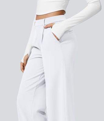 Pantalon tailleur Halara Flex™ DayStretch coupe droite taille haute avec poches Pantalon tailleur Halara Flex™ DayStretch coupe droite taille haute avec poches