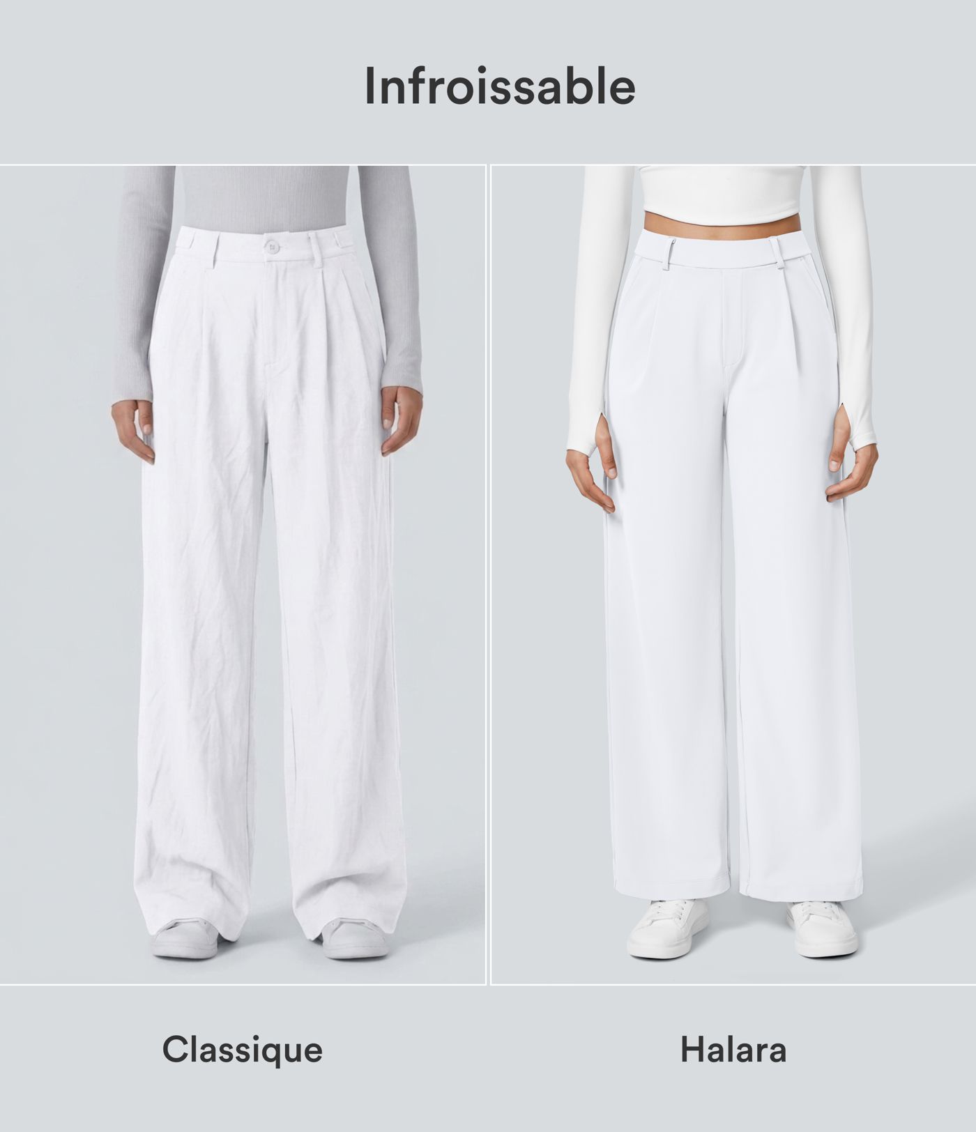 Pantalon tailleur Halara Flex™ DayStretch coupe droite taille haute avec poches Pantalon tailleur Halara Flex™ DayStretch coupe droite taille haute avec poches