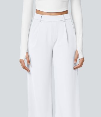 Pantalon tailleur Halara Flex™ DayStretch coupe droite taille haute avec poches Pantalon tailleur Halara Flex™ DayStretch coupe droite taille haute avec poches