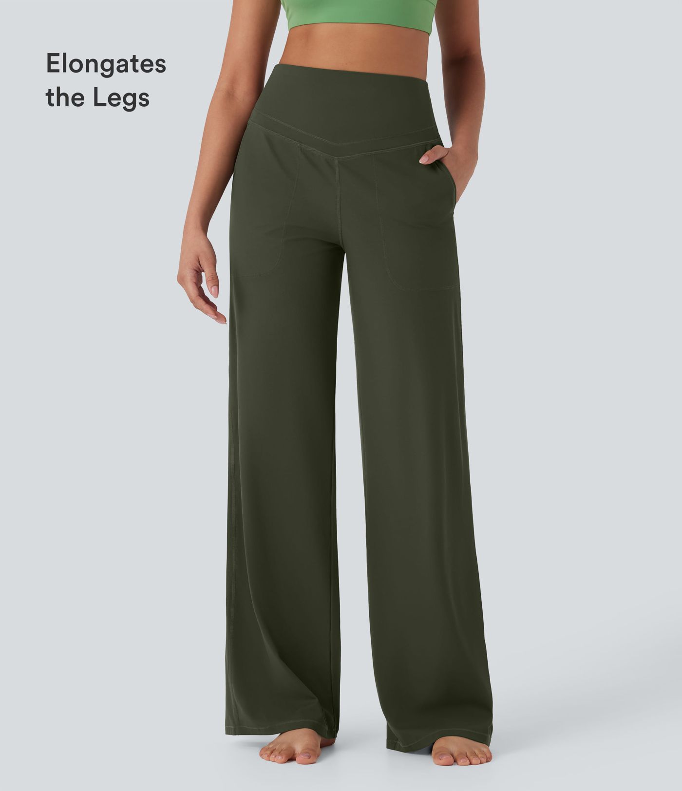 Halara UltraSculpt™ SoCinched High Waist Tummy Control Gerade Yoga-Hose mit Taschen Halara UltraSculpt™ SoCinched High Waist Tummy Control Gerade Yoga-Hose mit Taschen