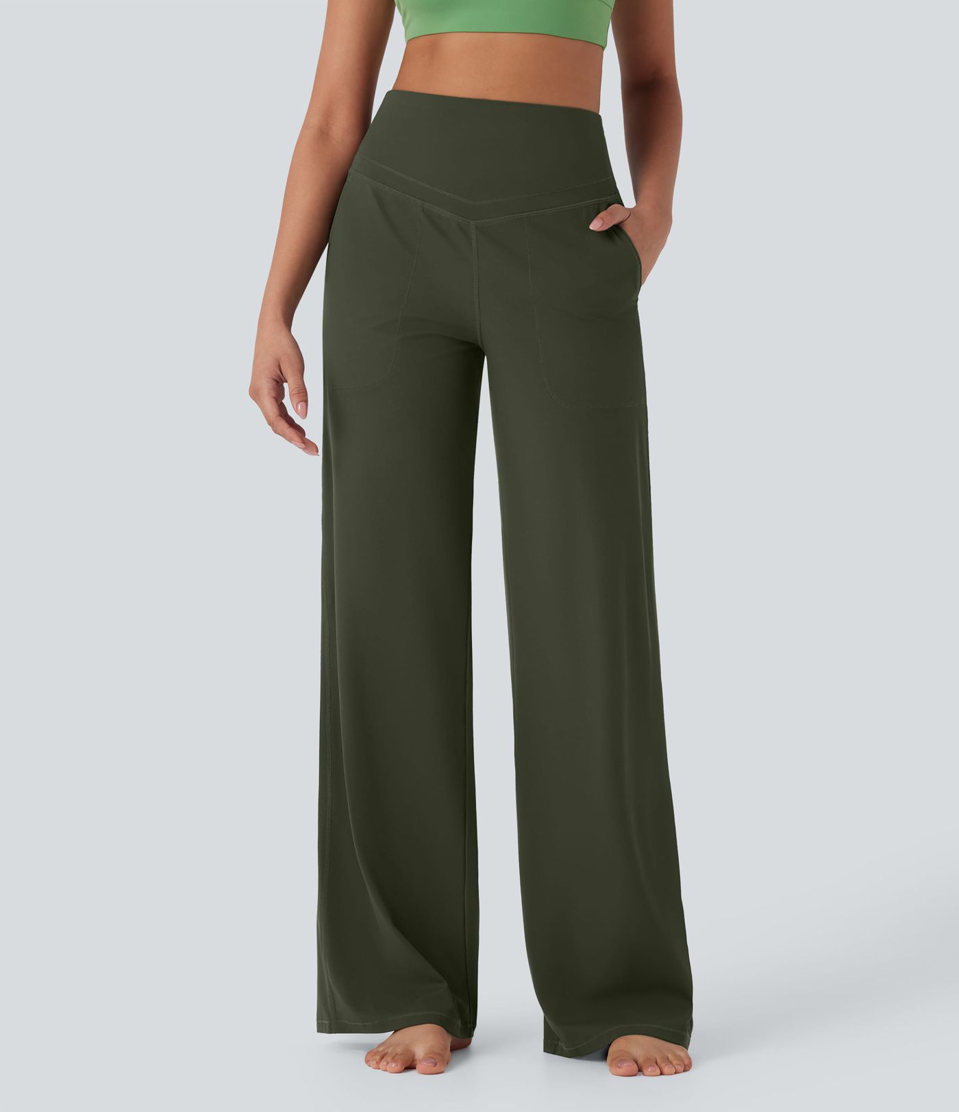 Halara UltraSculpt™ SoCinched High Waist Tummy Control Gerade Yoga-Hose mit Taschen Halara UltraSculpt™ SoCinched High Waist Tummy Control Gerade Yoga-Hose mit Taschen