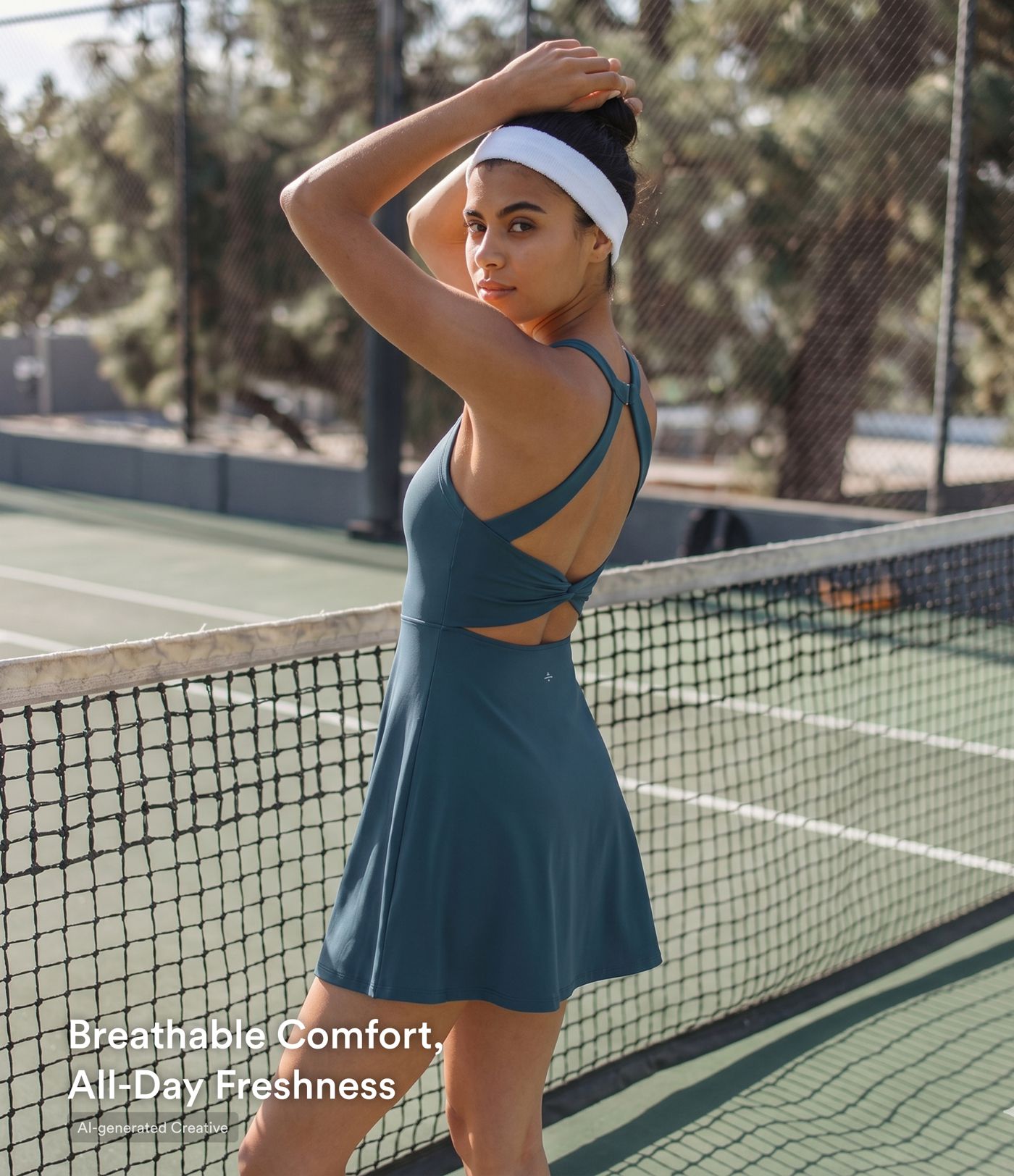 SoftlyZero™ Airy Backless Twisted Flare Low Support Dance Active Dress-Longer Length-Easy Peezy Edition A-D Cups