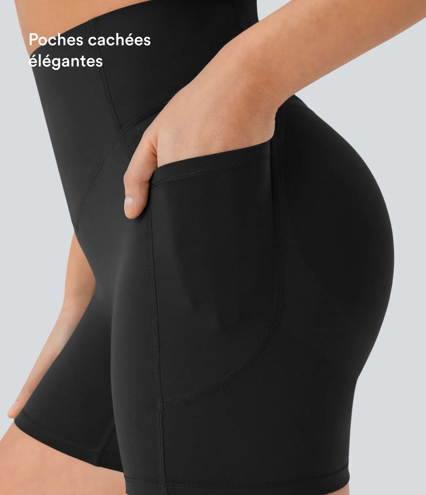 Short cycliste 12,5 cm d'entraînement gainant galbant taille haute avec effet scrunch et poches Halara UltraSculpt™ Short cycliste 12,5 cm d'entraînement gainant galbant taille haute avec effet scrunch et poches Halara UltraSculpt™