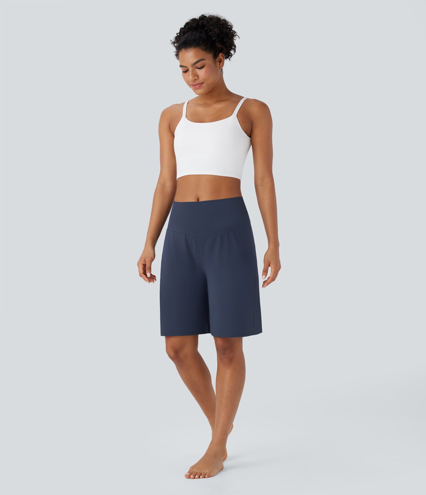 Softlyzero™ Airy Bermuda de yoga taille haute avec poches multiples et toucher frais