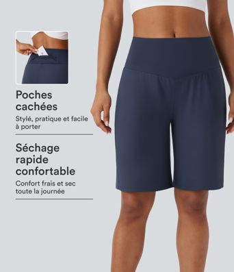 Softlyzero™ Airy Bermuda de yoga taille haute avec poches multiples et toucher frais