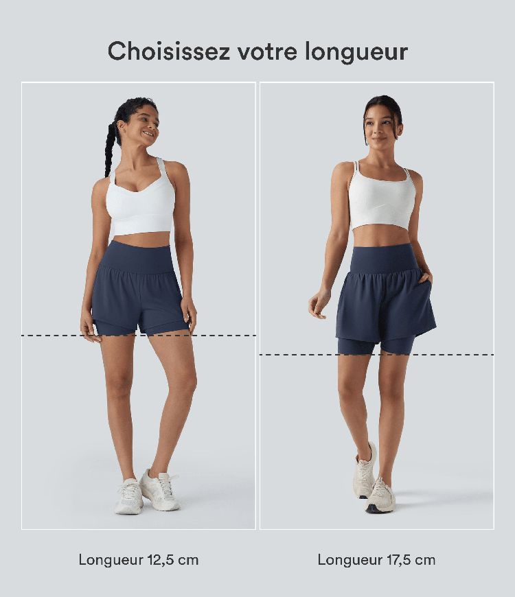 Short de yoga 2-en-1 SoftlyZero™ Airy taille très haute effet frais InstantCool 12,5 cm avec poches Short de yoga 2-en-1 SoftlyZero™ Airy taille très haute effet frais InstantCool 12,5 cm avec poches