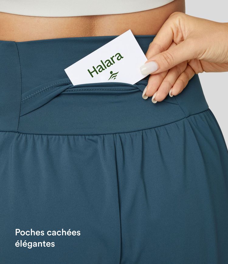 Short yoga 2-en-1 SoftlyZero™ aérien taille super haute toucher frais 12,5 cm avec poches - Longueur extended