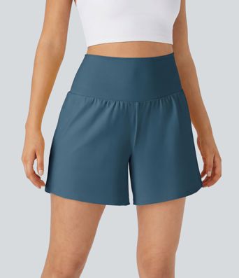 Short yoga 2-en-1 SoftlyZero™ aérien taille super haute toucher frais 12,5 cm avec poches - Longueur extended