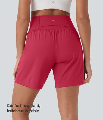 Softlyzero™ Airy Short de yoga 2-en-1 super taille haute avec poches et toucher frais 17,5 cm