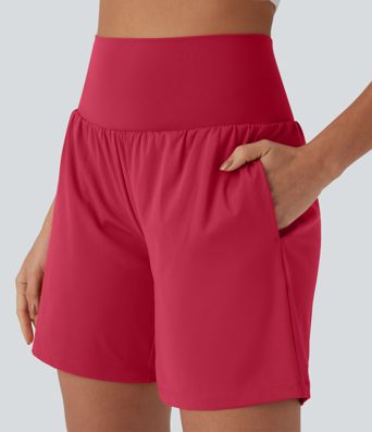 Softlyzero™ Airy Short de yoga 2-en-1 super taille haute avec poches et toucher frais 17,5 cm
