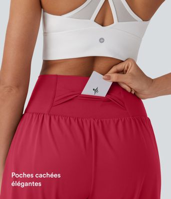 Softlyzero™ Airy Short de yoga 2-en-1 super taille haute avec poches et toucher frais 17,5 cm