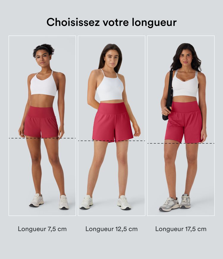 Softlyzero™ Airy Short de yoga 2-en-1 super taille haute avec poches et toucher frais 17,5 cm