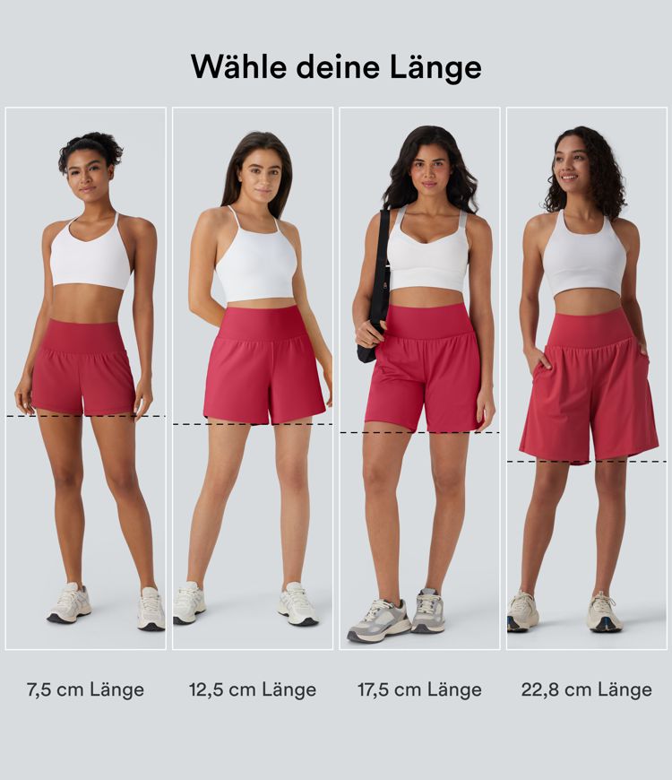 2-in-1-Fitness-Shorts mit Gesäßtasche und seitlicher versteckter Tasche 7,6 cm