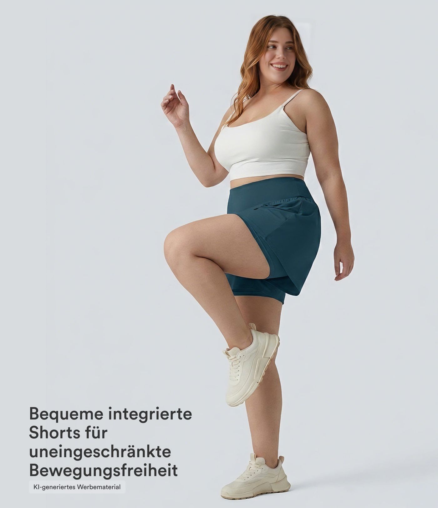 Short de yoga taille très haute avec poches 2-en-1 pour grandes tailles - Longueur plus longue 4'' Short de yoga taille très haute avec poches 2-en-1 pour grandes tailles - Longueur plus longue 4''