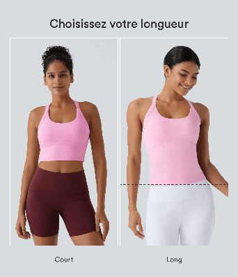 Débardeur yoga court SoftlyZero™ Plush à découpes A-C