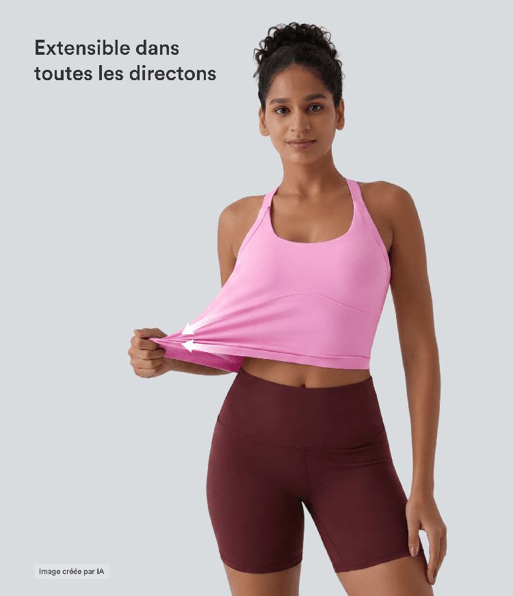 Débardeur yoga court SoftlyZero™ Plush à découpes A-C