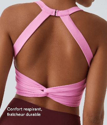 Débardeur yoga court SoftlyZero™ Plush à découpes A-C
